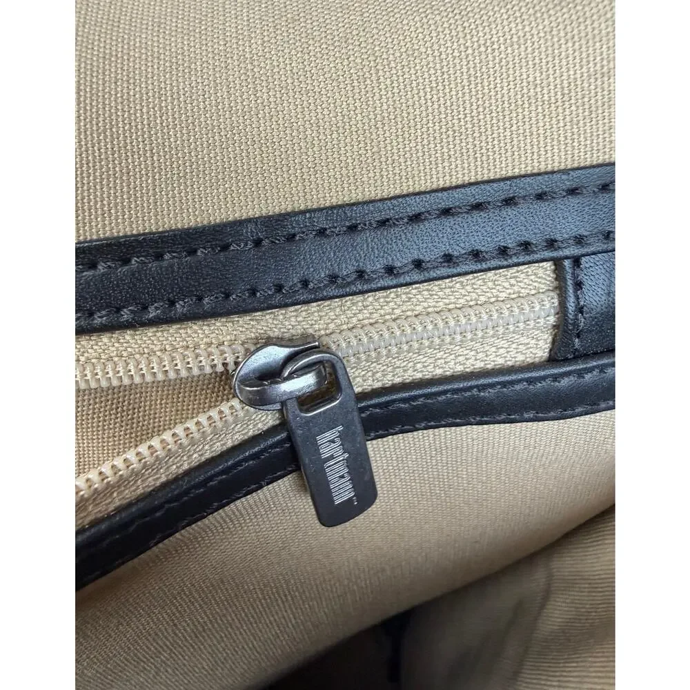 Hartmann Black Leather Messenger Bag Briefcase Laptop Travel Satchel Shoulder